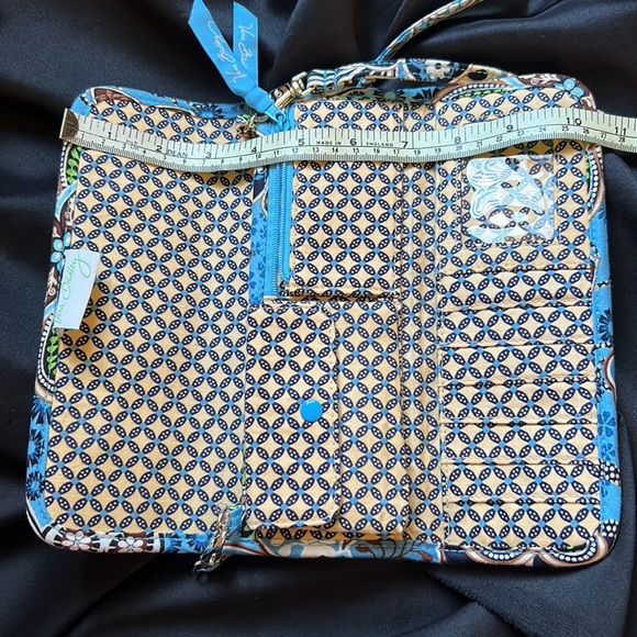 Vera Bradley 2009 Bali Blue Sleek Wallet Crossbody Clutch Purse - Picture 10 of 14